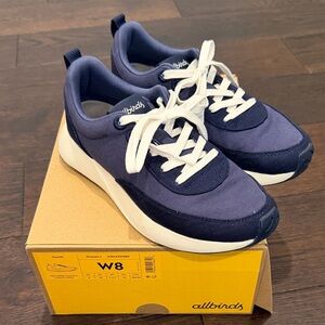 allbirds Navy and White Low-Top Sneakers